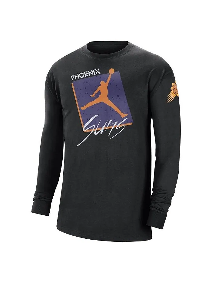 Мужская брендовая футболка Black Phoenix Suns Courtside Max 90 в винтажном стиле с длинным рукавом — изображение 3 из 3