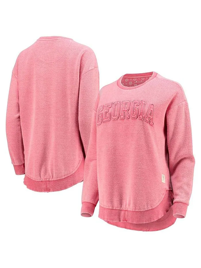Женский красный рваный свитшот Georgia Bulldogs Ponchoville Pullover Pressbox