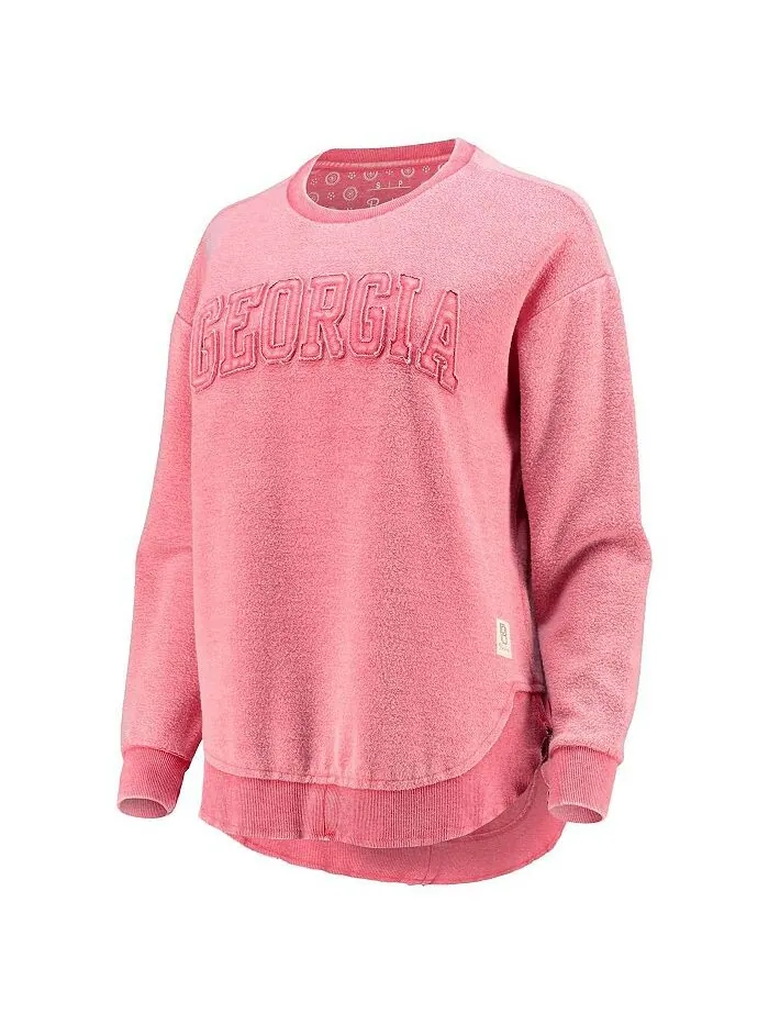 Женский красный рваный свитшот Georgia Bulldogs Ponchoville Pullover Pressbox — изображение 2 из 4
