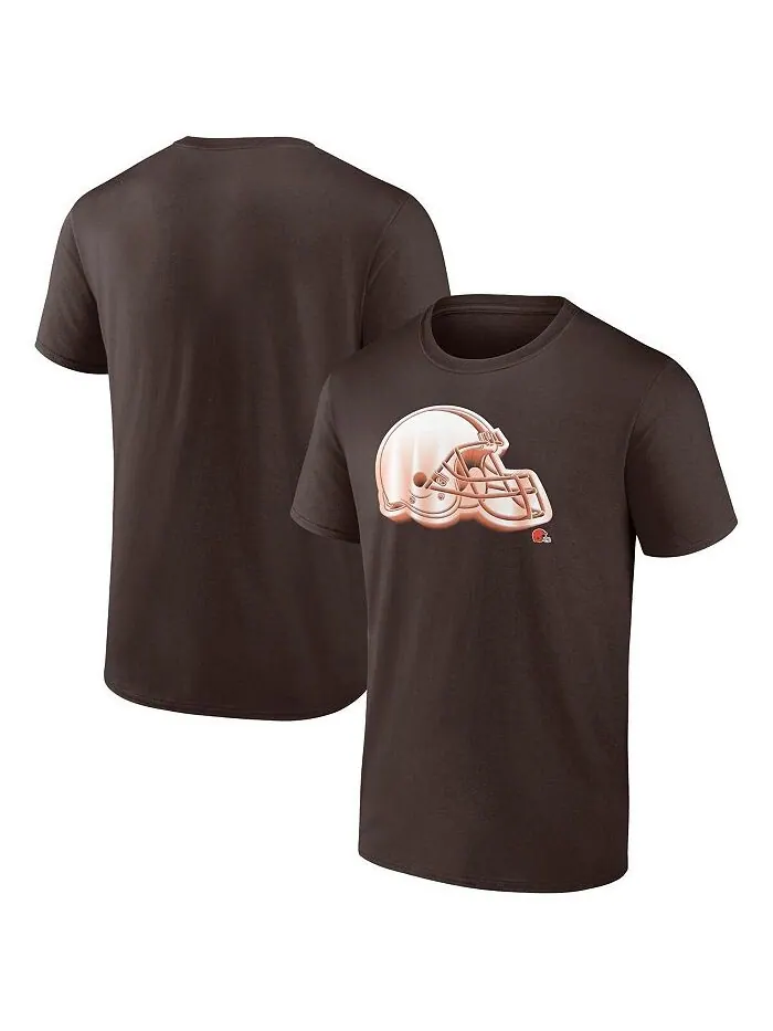 Мужская коричневая футболка с логотипом Cleveland Browns Chrome Dimension Fanatics