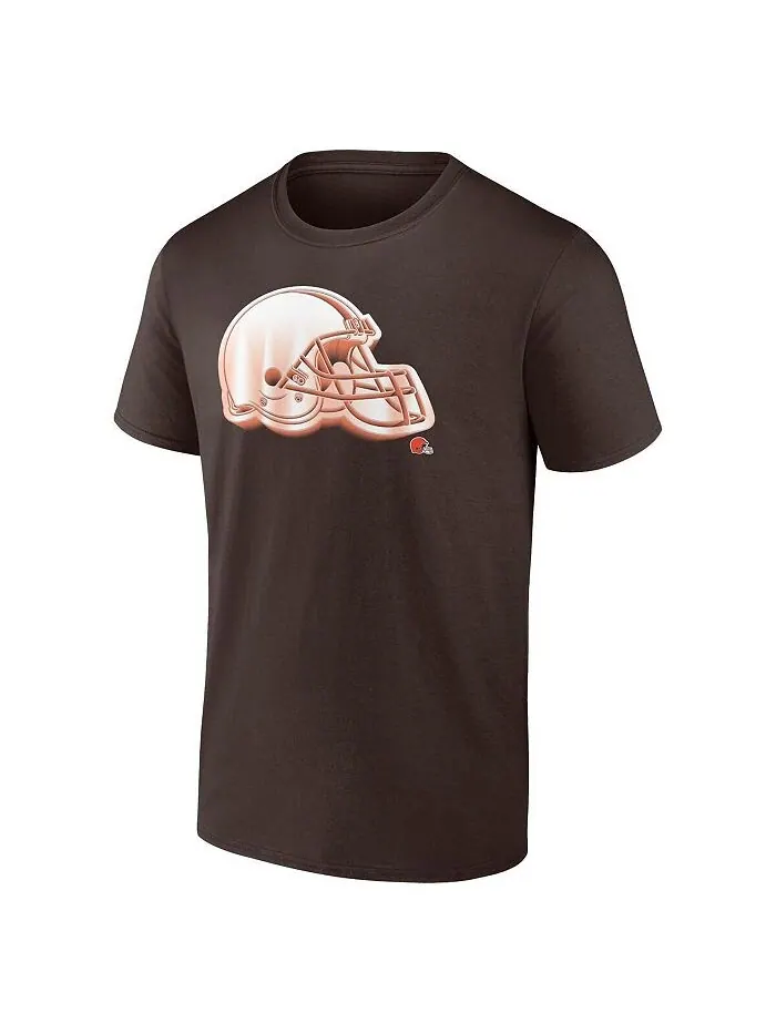 Мужская коричневая футболка с логотипом Cleveland Browns Chrome Dimension Fanatics — изображение 3 из 3, коричневый