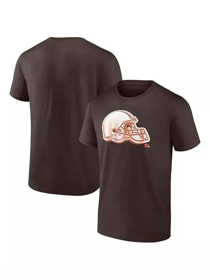Мужская коричневая футболка Cleveland Browns Chrome Dimension Fanatics — изображение 1 из 3
