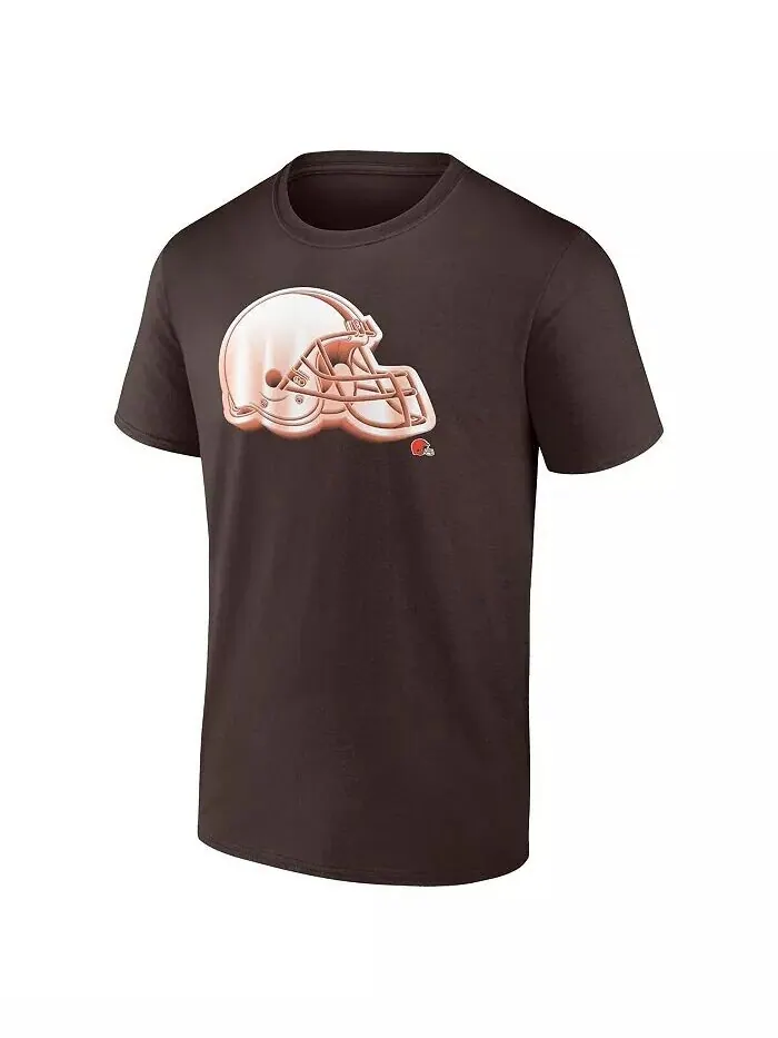 Мужская коричневая футболка Cleveland Browns Chrome Dimension Fanatics — изображение 3 из 3
