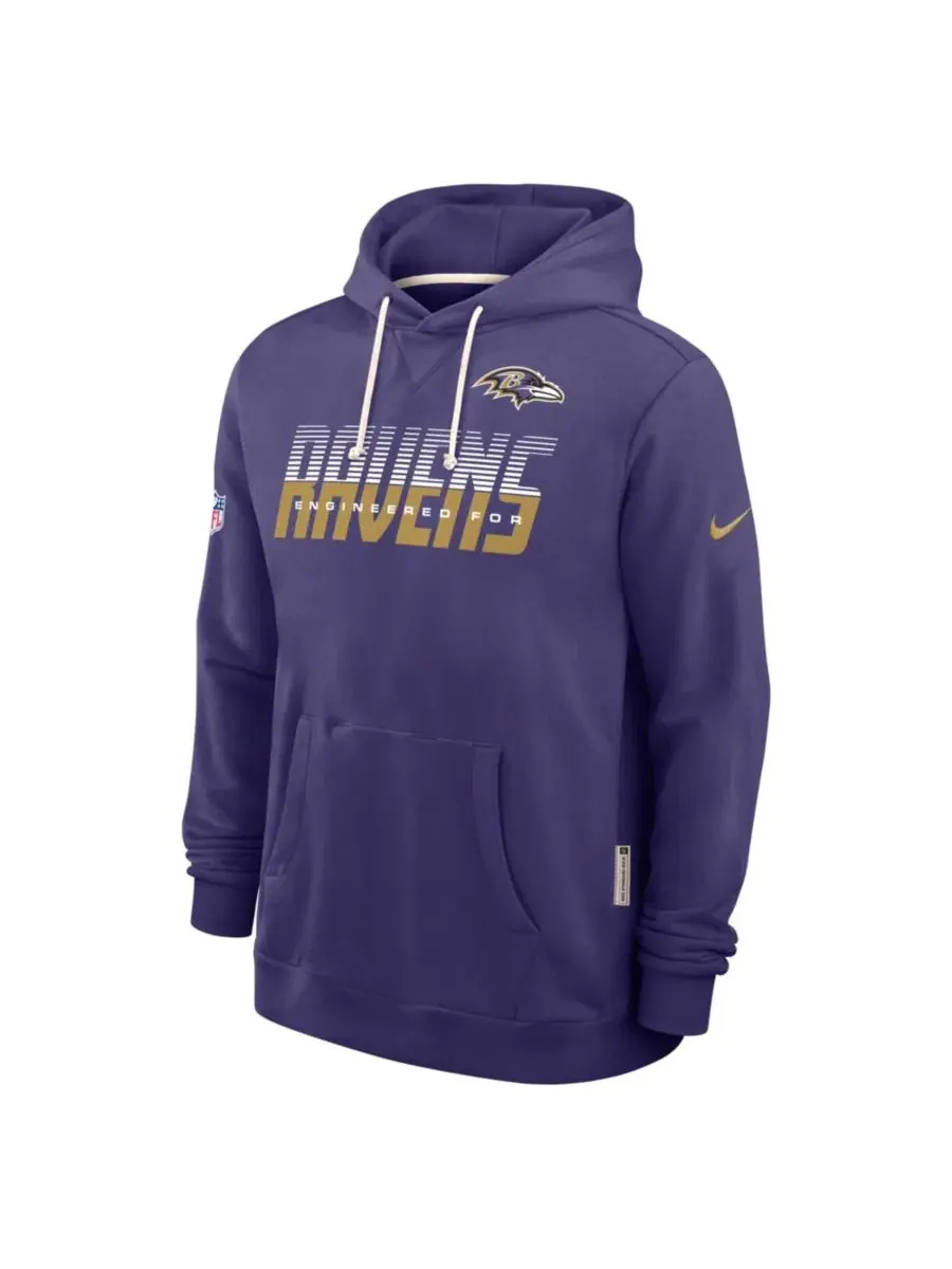 Худи с капюшоном Nike Dri-FIT Standard Issue Purple Baltimore Ravens — изображение 2 из 3, фиолетовый