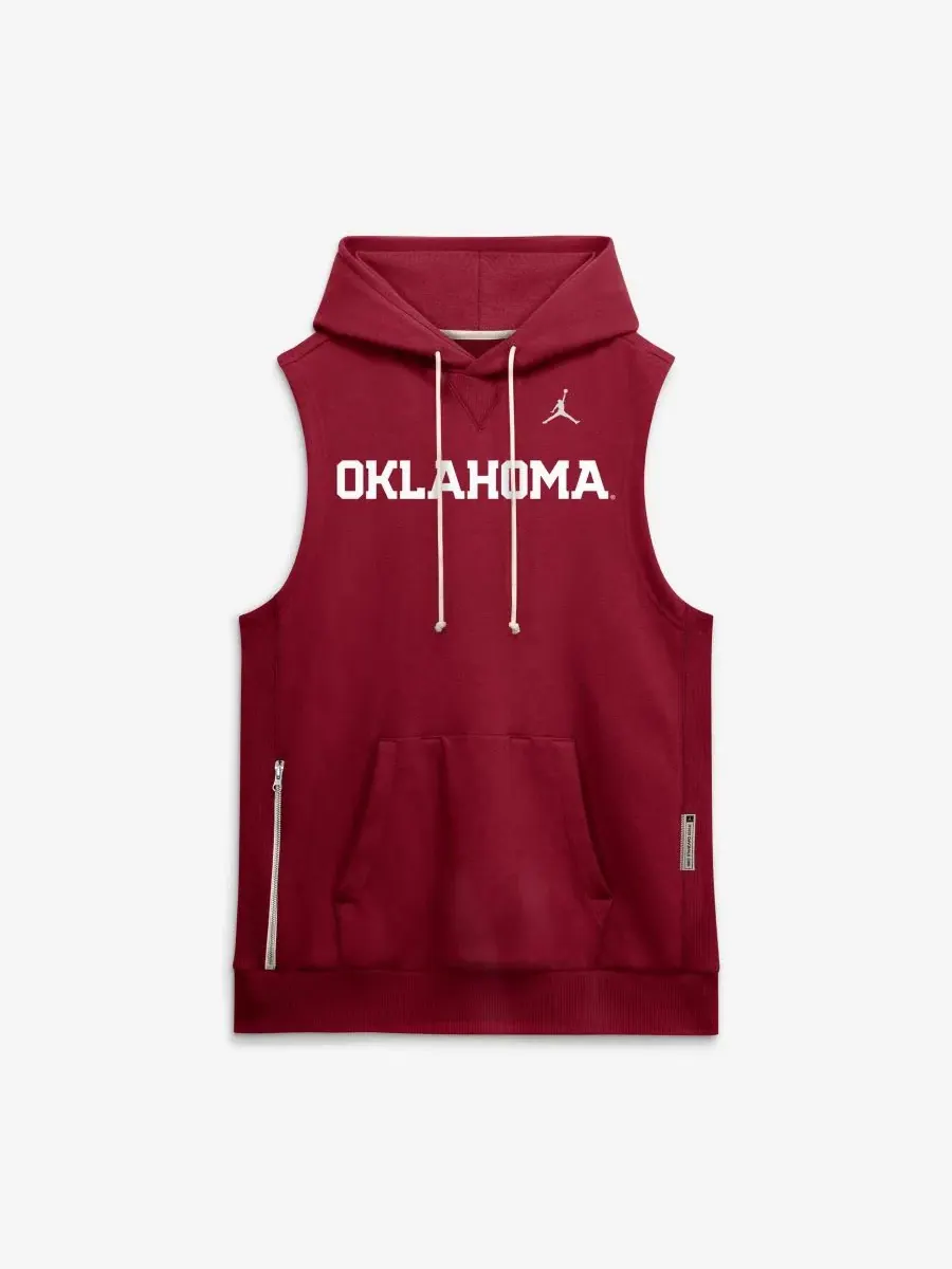 Безрукавный худи с капюшоном Oklahoma Sooners 2026 Sideline Dri-FIT Jordan — изображение 3 из 5, красный