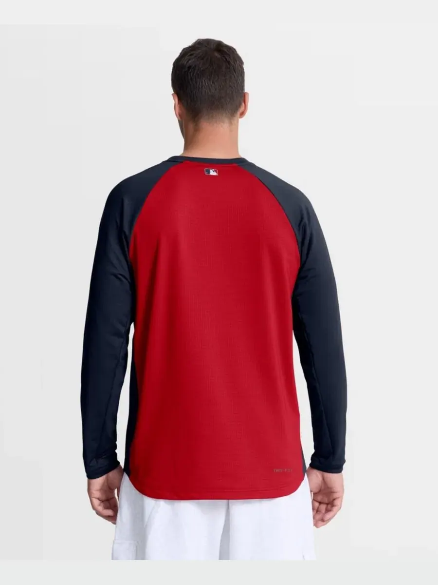 Свитшот мужской с регланом Dri-FIT Atlanta Braves Authentic Collection Nike — изображение 3 из 4, красный