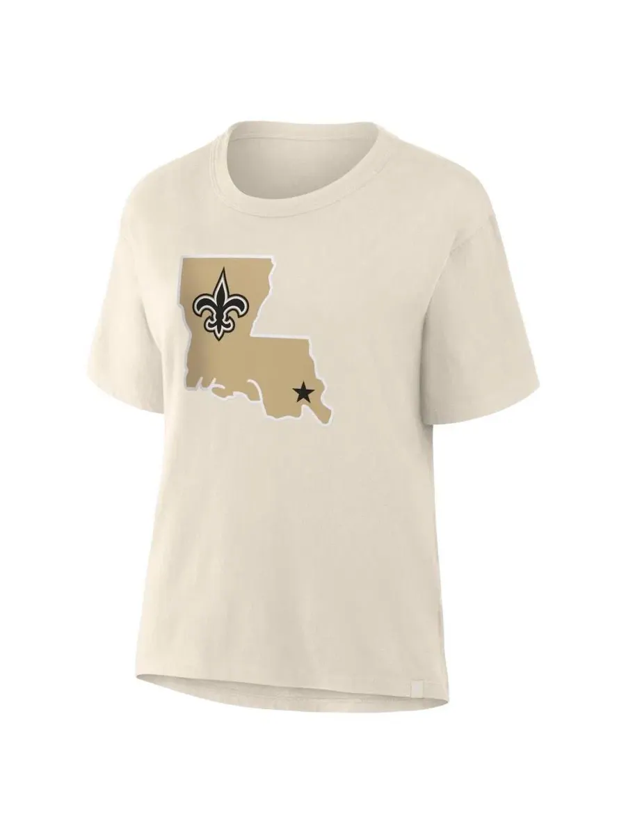 Женская футболка свободного кроя с принтом New Orleans Saints Dove Legacy Fanatics — изображение 2 из 5, бежевый