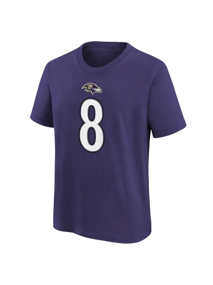 Футболка с длинным рукавом Lamar Jackson Name and Number Nike — изображение 2 из 3, фиолетовый