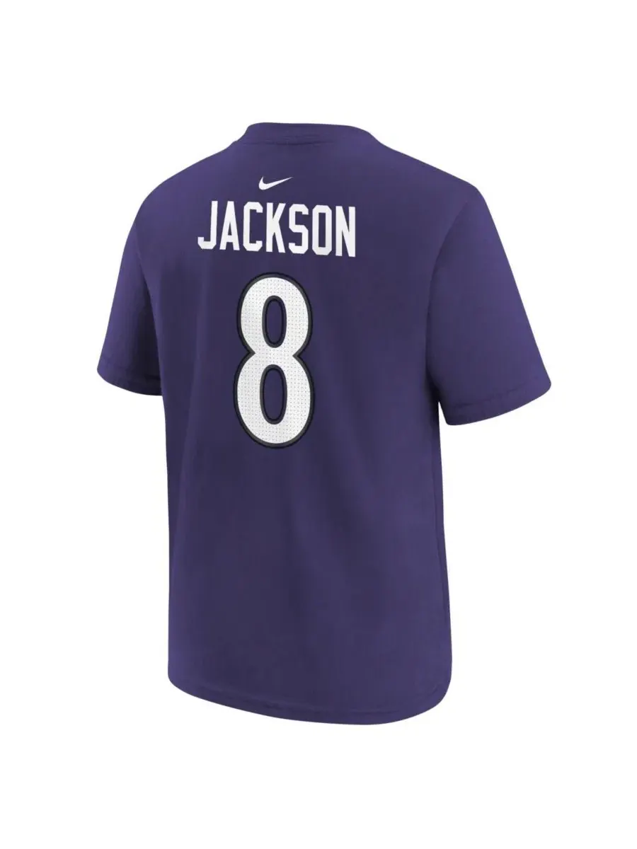 Футболка с длинным рукавом Lamar Jackson Name and Number Nike — изображение 3 из 3, фиолетовый