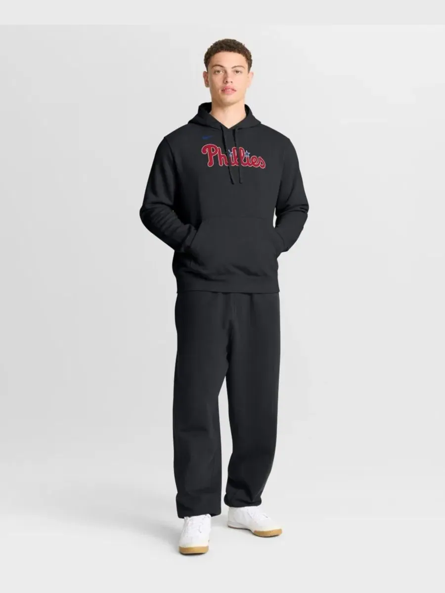 Худи с флисовой подкладкой Philadelphia Phillies Dri-Fit Club Nike — изображение 3 из 3, черный