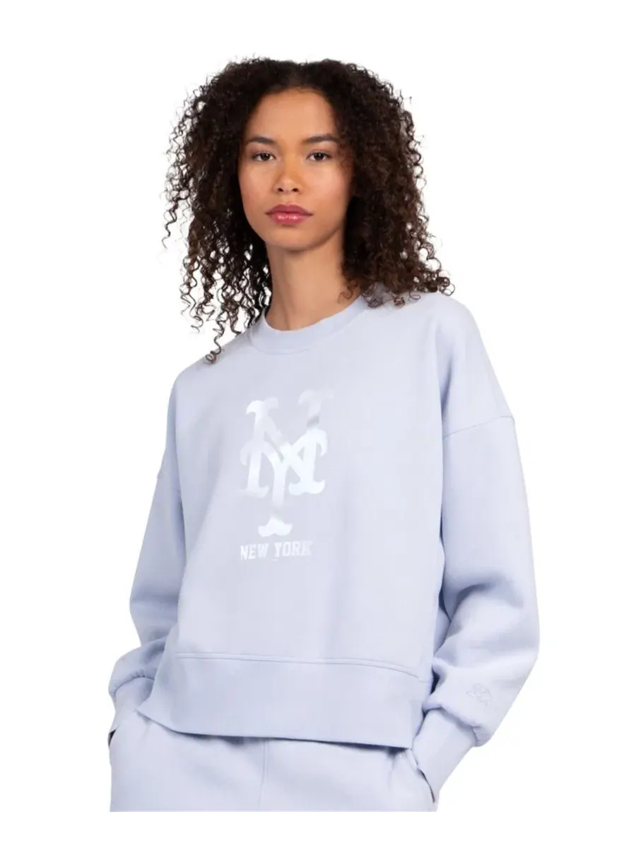 Женский свитшот из флиса с оверсайз-кроем New York Mets Pastels Boxy Fleece Starter