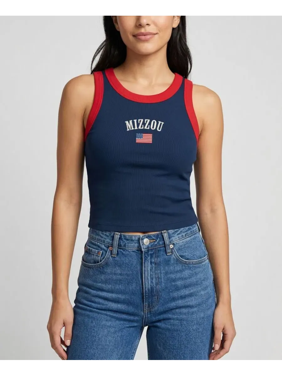 Топ без рукавов с вышивкой Missouri Tigers Uscape Apparel