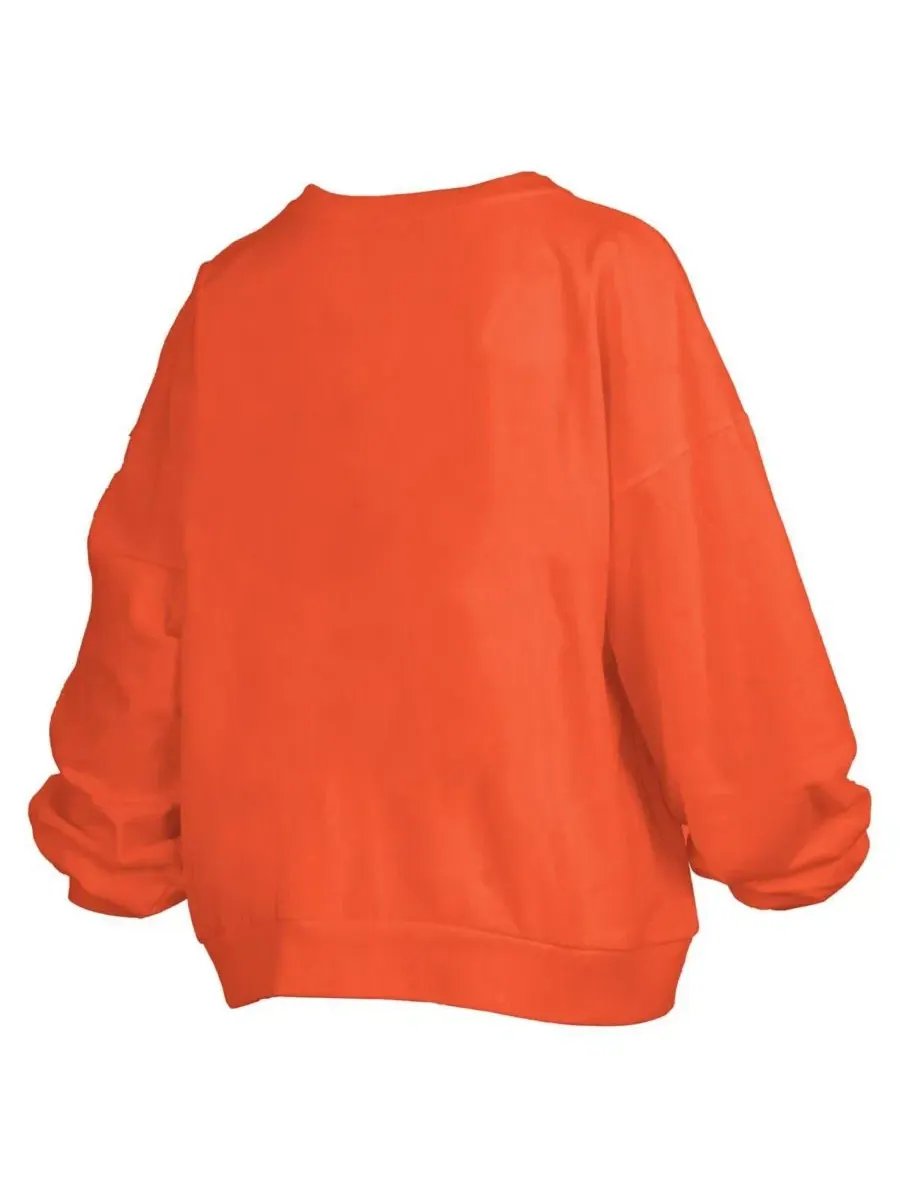Женский свитшот-пуловер оверсайз с принтом Janise Arch Over Logo Waist Length Oversized Pullover — изображение 2 из 3
