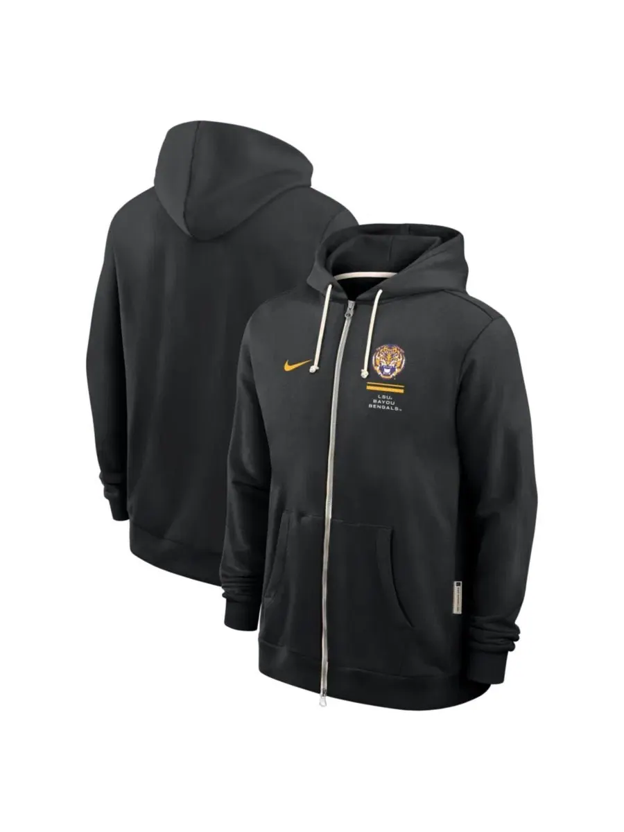 Мужская худи Nike LSU Tigers 2026 Sideline Standard Issue Dri-FIT Full-Zip