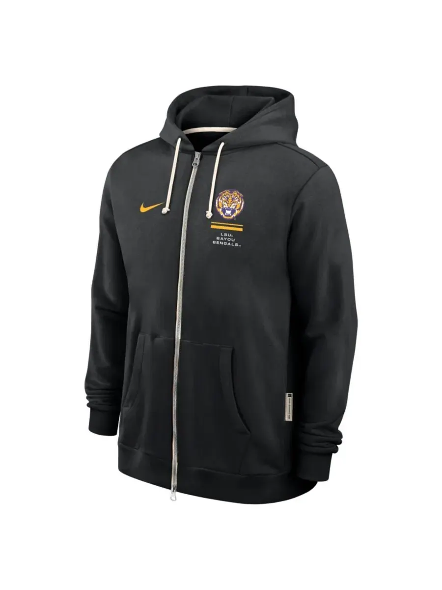 Мужская худи Nike LSU Tigers 2026 Sideline Standard Issue Dri-FIT Full-Zip — изображение 3 из 4, черный