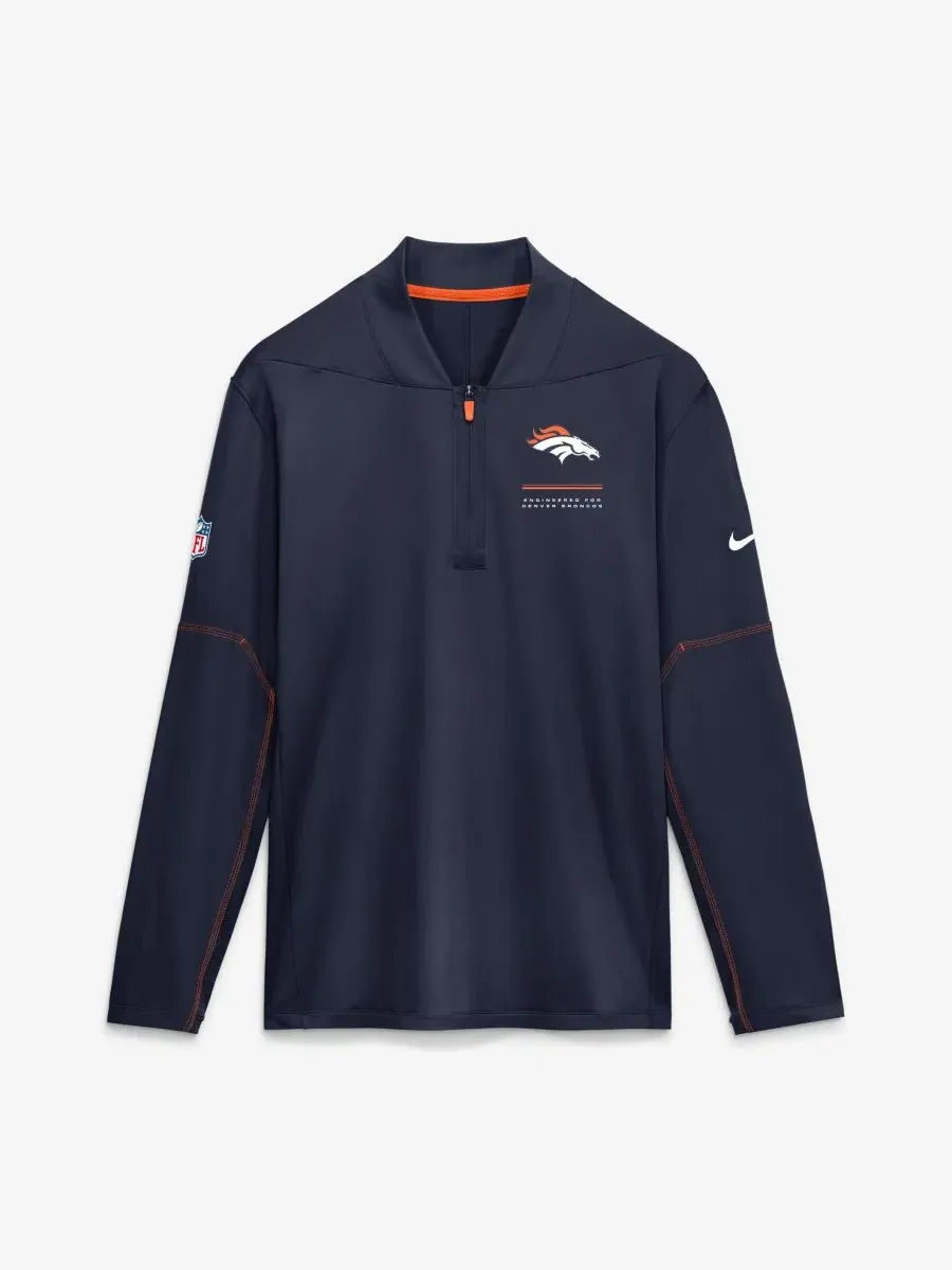 Полузастегивающийся пуловер Nike с логотипом Denver Broncos