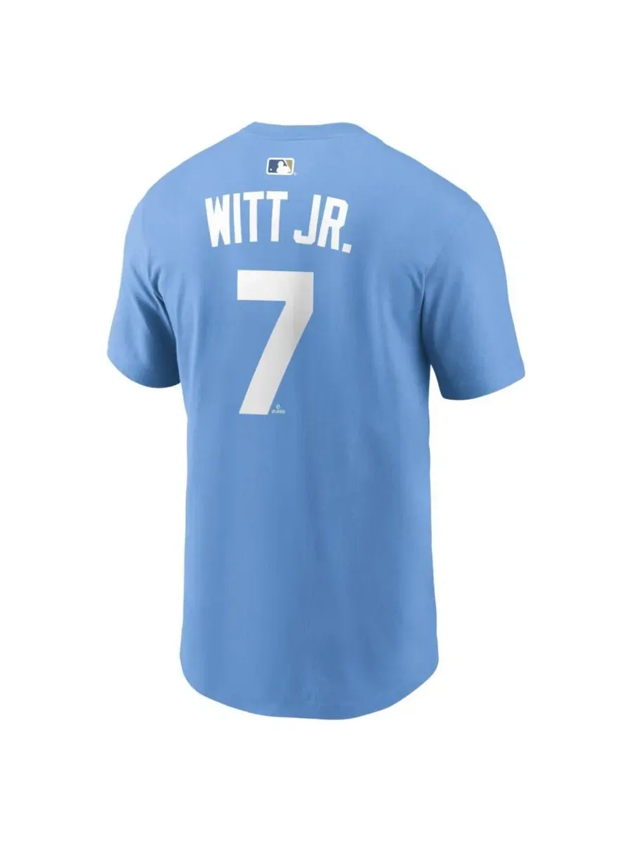 Футболка с именем и номером Bobby Witt Jr. Light Blue Kansas City Royals Nike — изображение 3 из 3, светлый синий