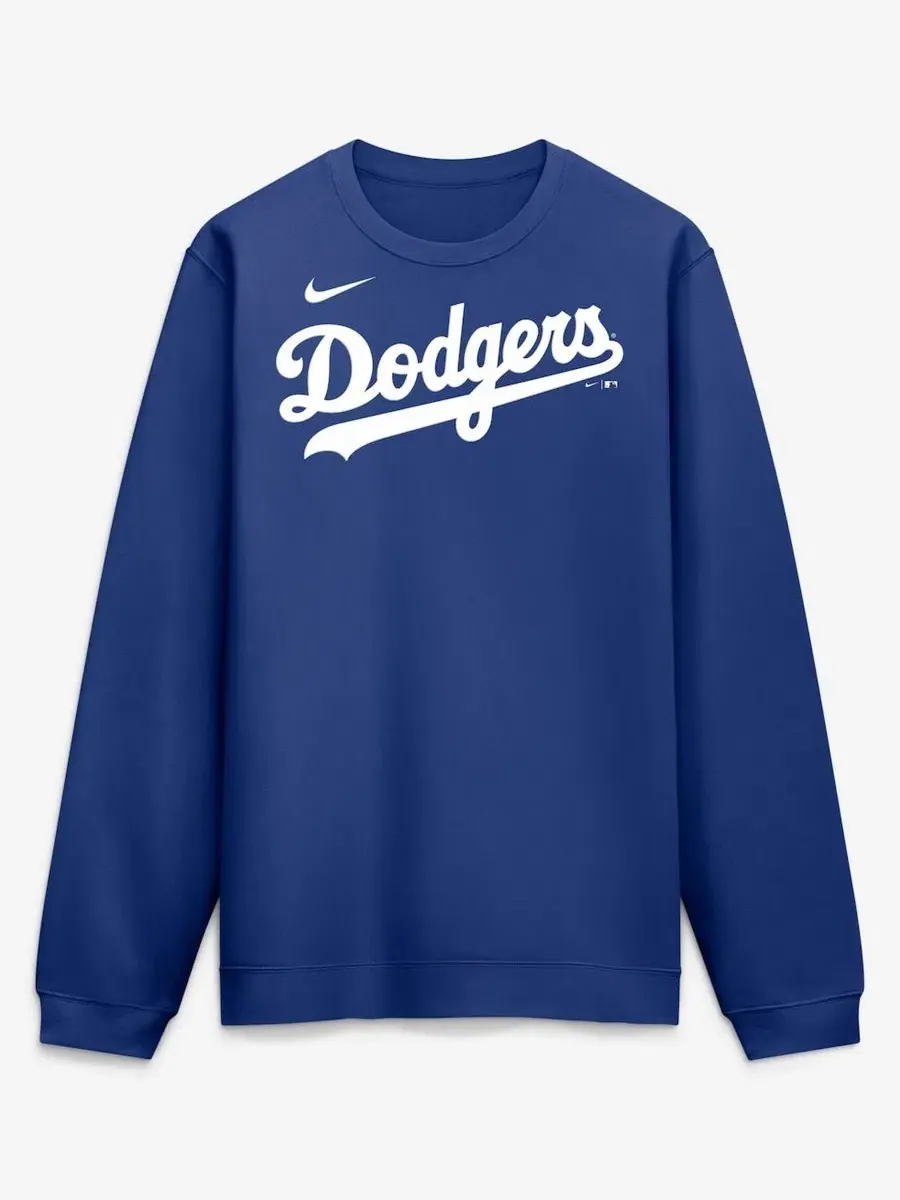 Свитшот мужской с принтом Nike Los Angeles Dodgers Primetime Wordmark — изображение 2 из 5, королевский