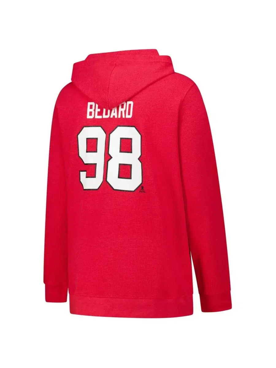Женский худи-свитшот с капюшоном Connor Bedard Red Chicago Blackhawks Plus Size Name & Number — изображение 3 из 3, красный