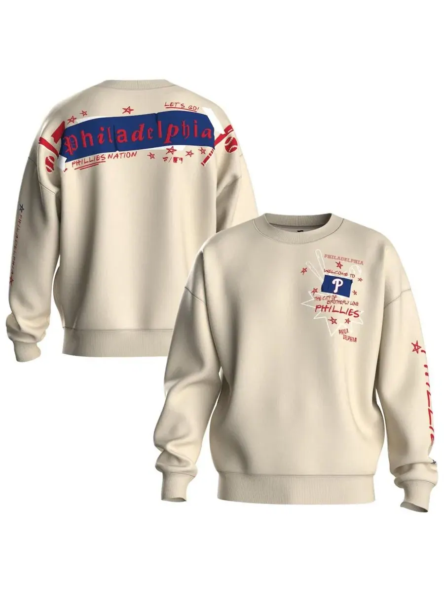 Женский свитшот из флиса с граффити-принтом Philadelphia Phillies Fanatics