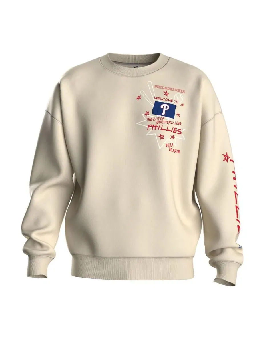 Женский свитшот из флиса с граффити-принтом Philadelphia Phillies Fanatics — изображение 5 из 5, бежевый