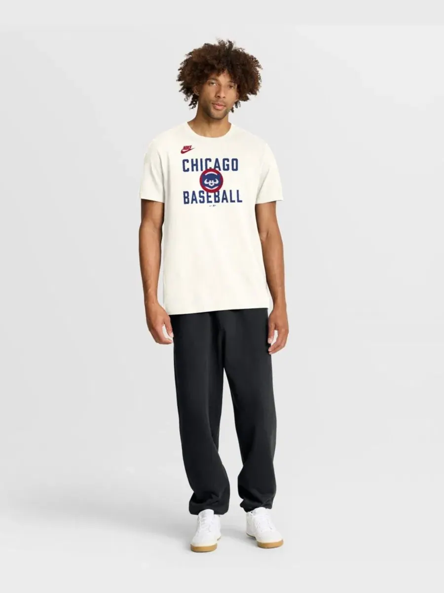 Футболка с принтом Chicago Cubs Cooperstown Collection '70s Inspired Nike — изображение 5 из 5, бежевый