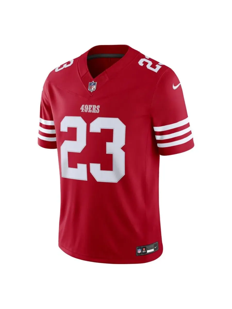 Мужская футболка с длинным рукавом Christian McCaffrey Vapor F.U.S.E. Stitched Limited Jersey Nike — изображение 3 из 3, алый