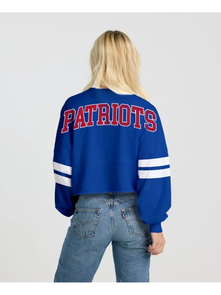 Футболка с длинным рукавом Oversized Cropped Stripe Spirit Jersey — изображение 2 из 2, королевский