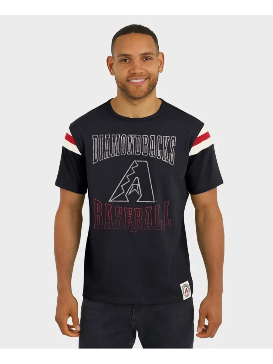 Футболка с контрастными рукавами и потертым принтом Darius Rucker Collection by Fanatics — изображение 4 из 4, черный