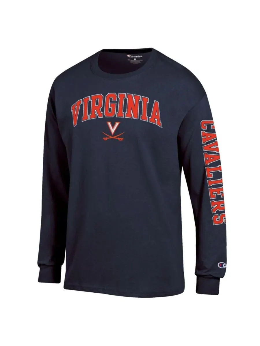 Футболка с длинным рукавом с принтом Virginia Cavaliers Champion — изображение 2 из 3, темно-синий