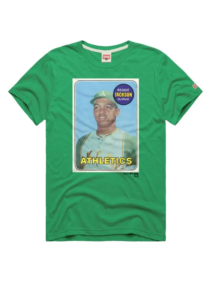 Футболка с длинным рукавом из трикотажа Homage Reggie Jackson Topps Baseball Card Tri-Blend
