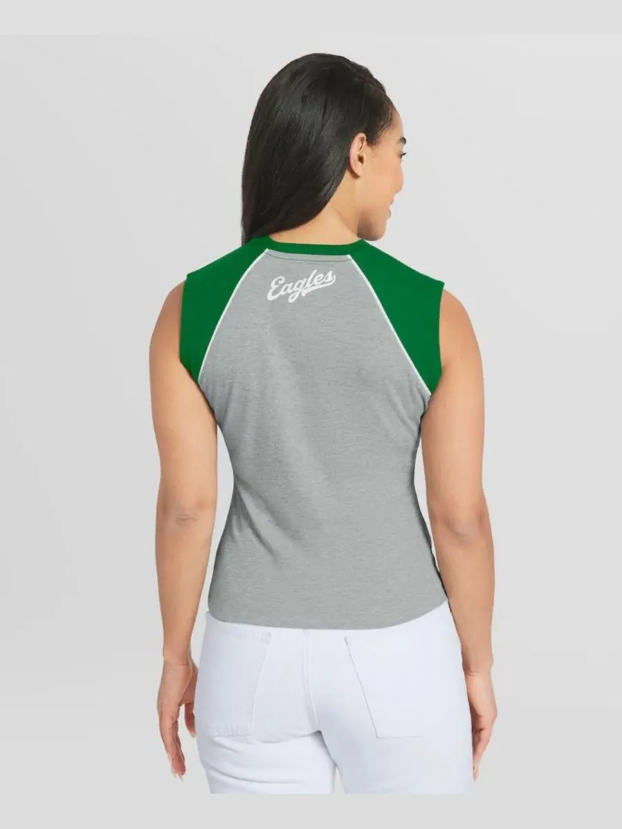 Женский топ-реглан с принтом Philadelphia Eagles WEAR by Erin Andrews — изображение 4 из 7, серый зеленый
