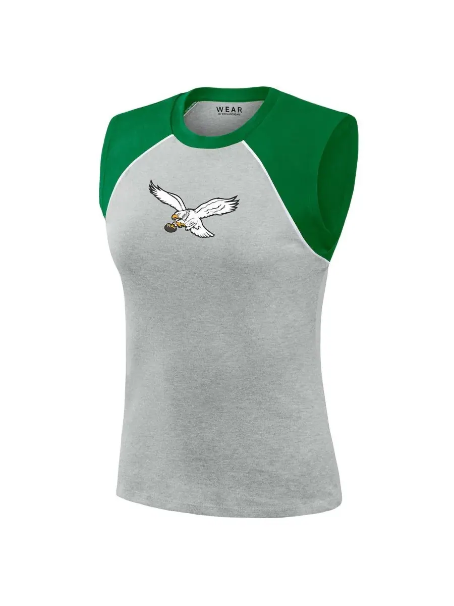 Женский топ-реглан с принтом Philadelphia Eagles WEAR by Erin Andrews — изображение 5 из 7, серый зеленый