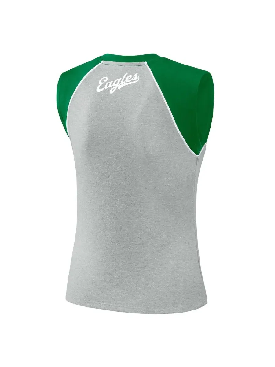 Женский топ-реглан с принтом Philadelphia Eagles WEAR by Erin Andrews — изображение 6 из 7, серый зеленый