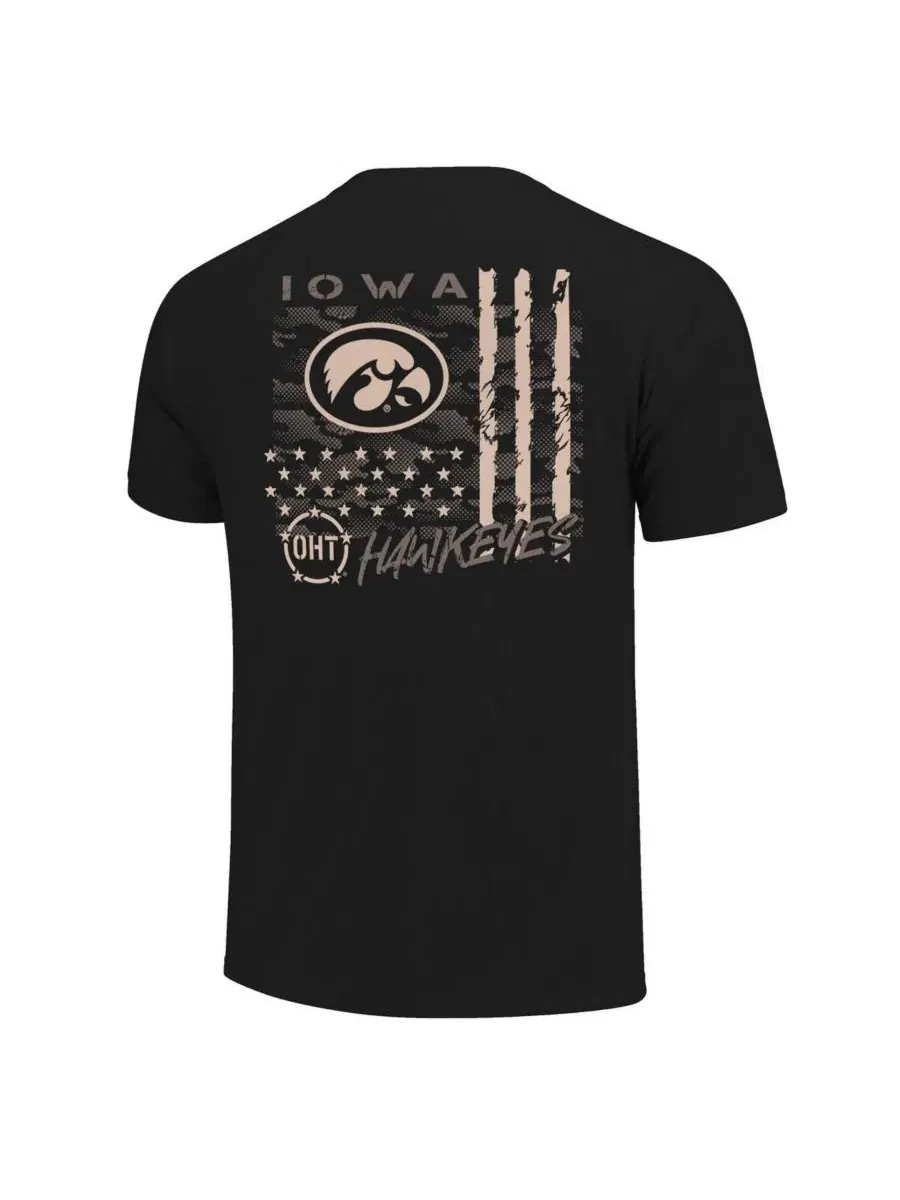 Футболка с принтом Iowa Hawkeyes OHT Camo Overlay Image One — изображение 4 из 4, черный