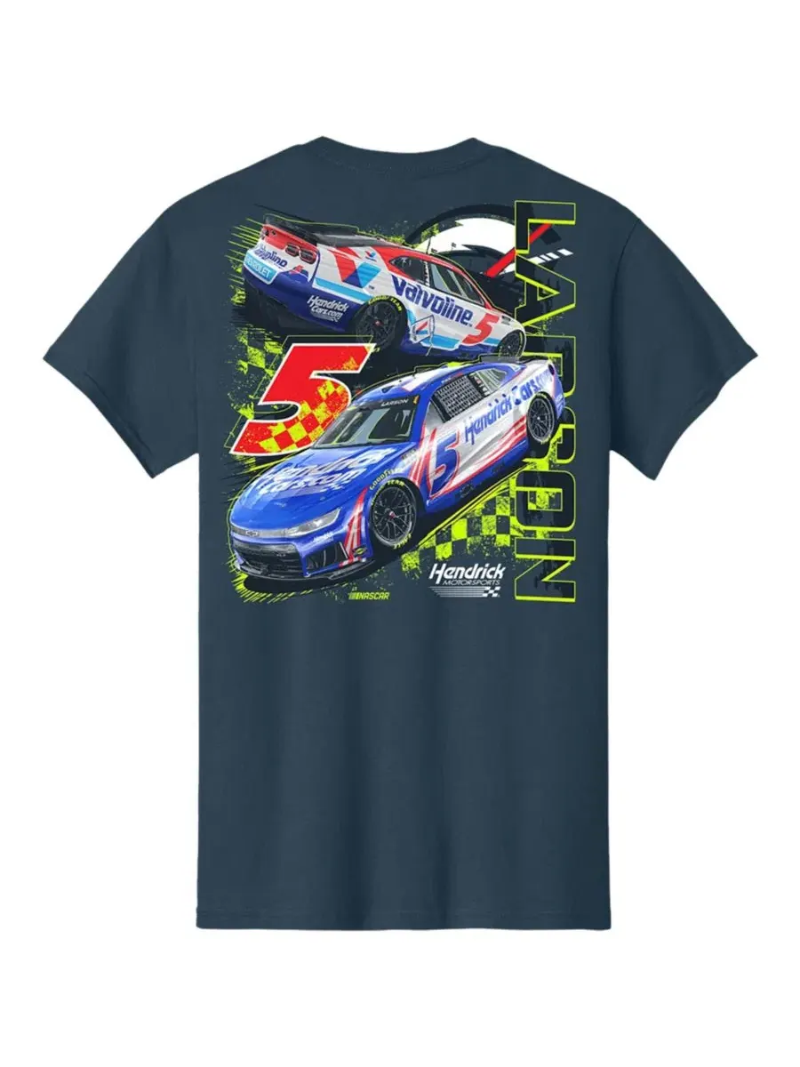 Футболка с принтом Kyle Larson 5 HendrickCars.com Valvoline Classic Ink — изображение 2 из 3, темно-синий