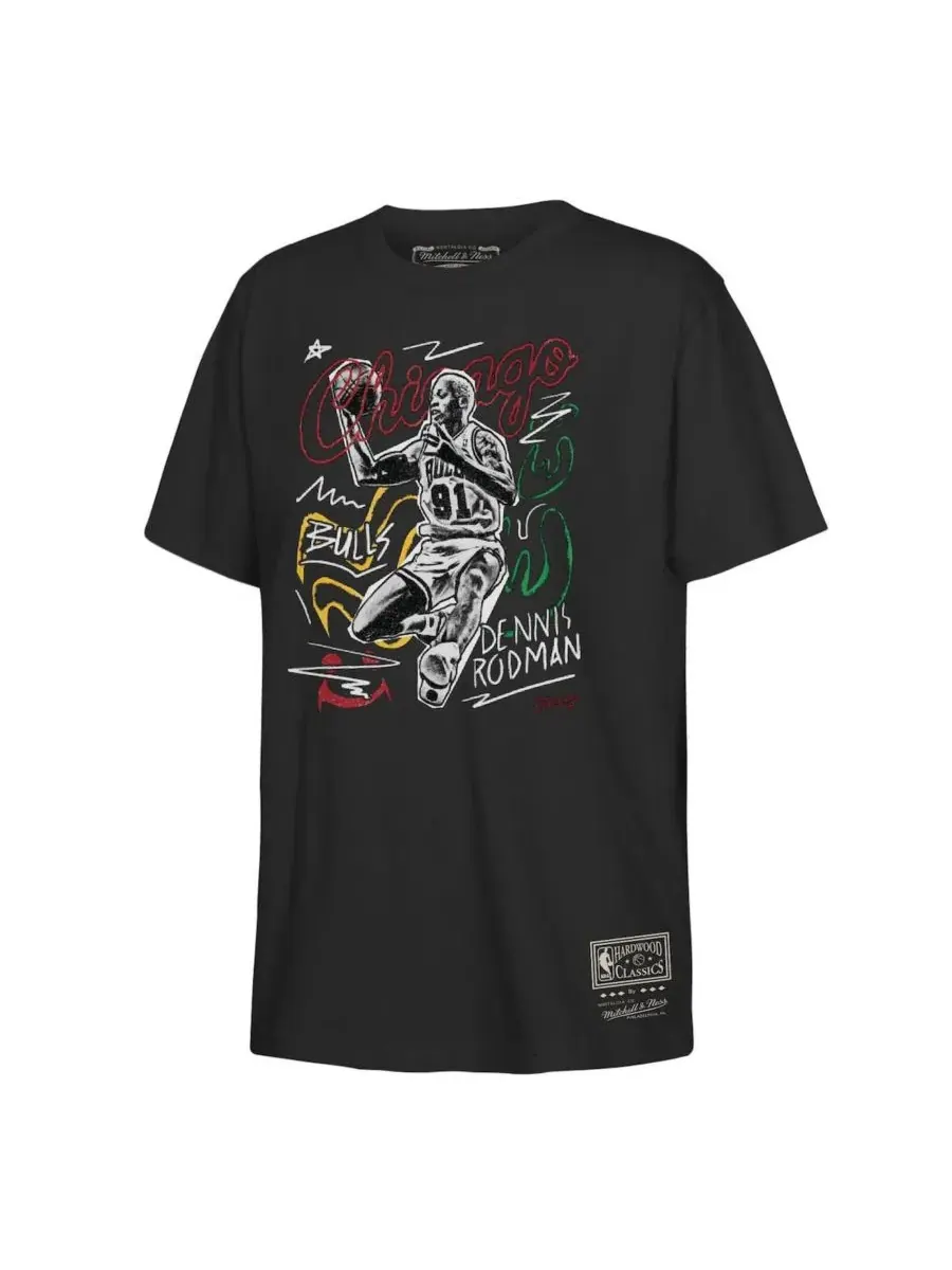 Футболка с принтом Dennis Rodman Chicago Bulls Mitchell & Ness