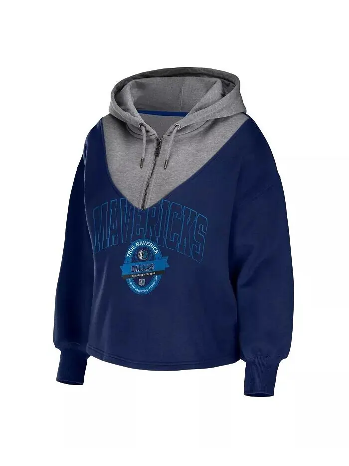 Женская темно-синяя куртка с капюшоном на молнии Dallas Mavericks Wear By Erin Andrews — изображение 3 из 3