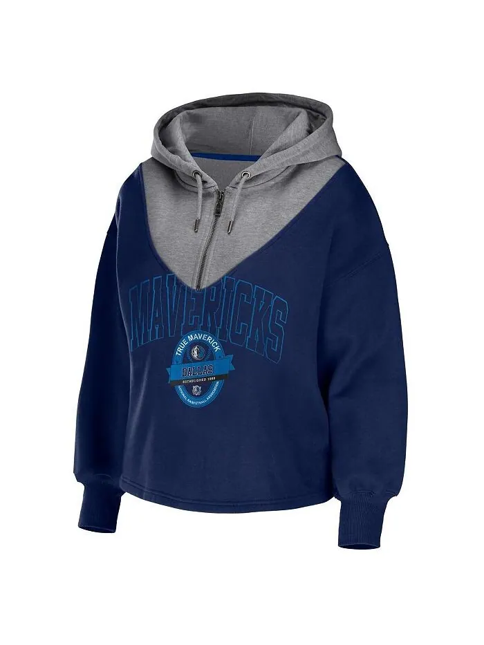 Женская темно-синяя куртка с капюшоном на молнии Dallas Mavericks WEAR by Erin Andrews — изображение 3 из 3, темно-синий