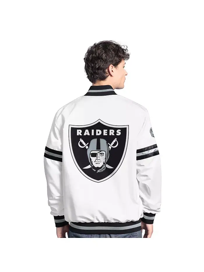 Мужская белая бейсбольная куртка Las Vegas Raiders Scout на молнии Starter — изображение 2 из 2