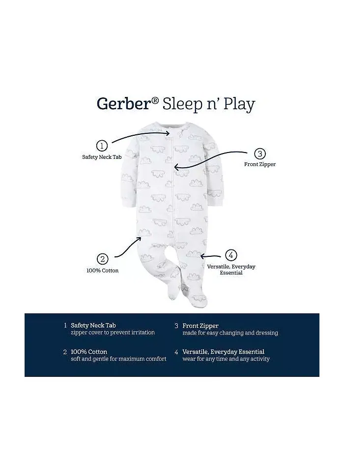 Пижама Sleep N' Play для девочек, 4 шт Gerber — изображение 6 из 7