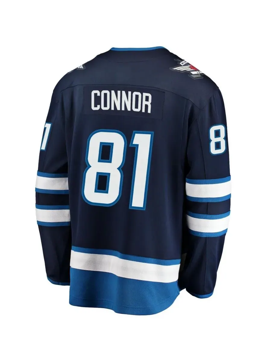 Fanatics Мужская темно-синяя реплика футболки Кайла Коннора "Виннипег Джетс" — изображение 3 из 3, темно-синий