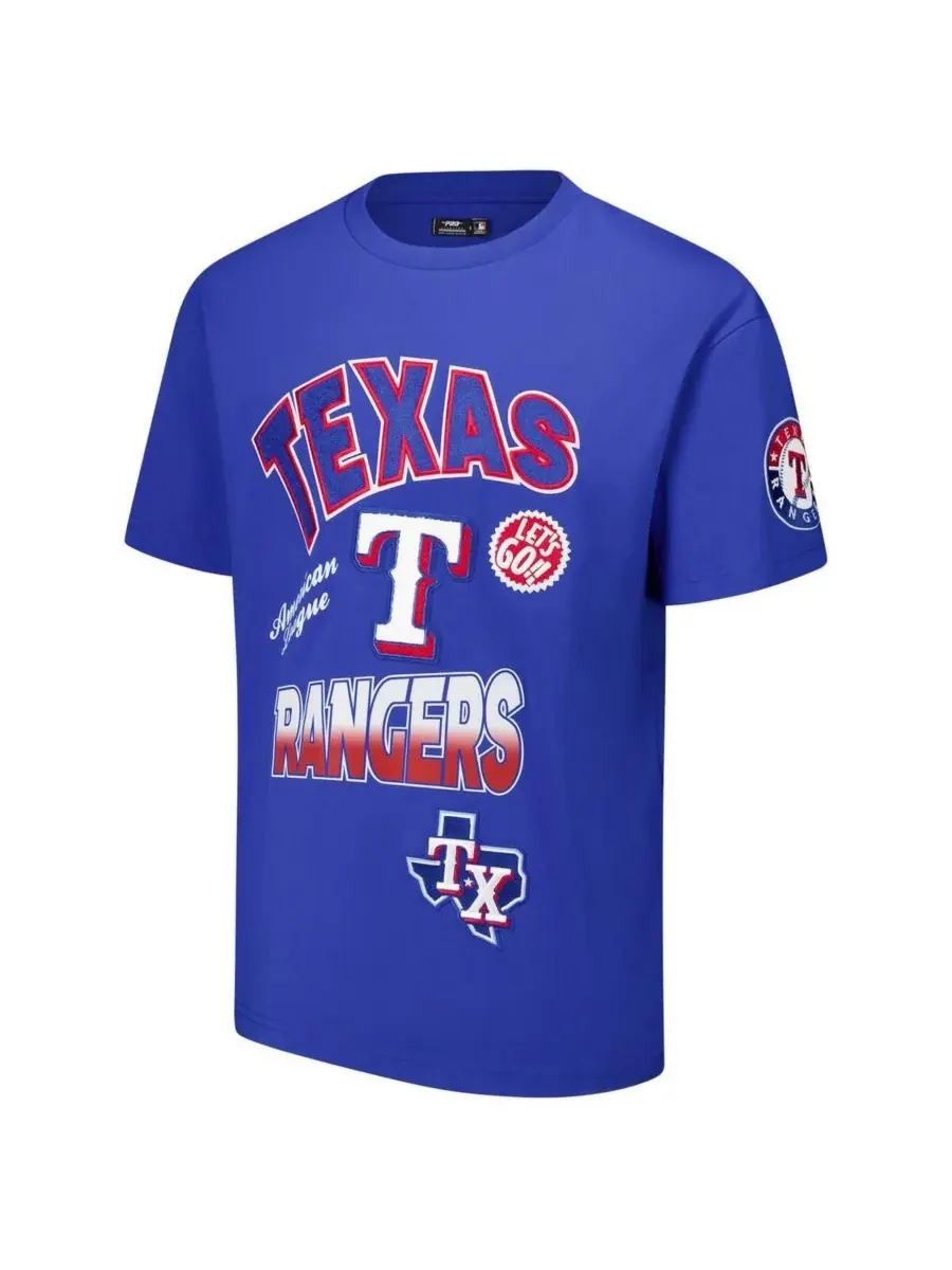 Мужская футболка Royal Texas Rangers Turn It Up с приспущенными плечами Pro Standard — изображение 3 из 3, королевский