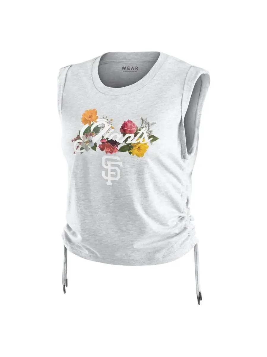 WEAR by Erin Andrews Женская серая меланжевая майка с затянутым поясом San Francisco Giants — изображение 2 из 3, серый