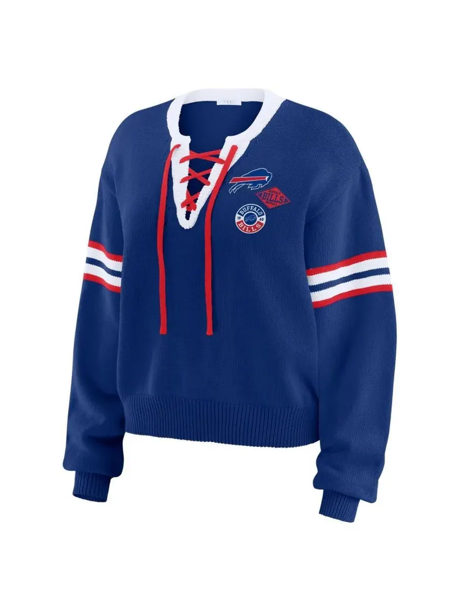 Женская толстовка Royal Buffalo Bills на шнуровке WEAR by Erin Andrews — изображение 4 из 4, королевский