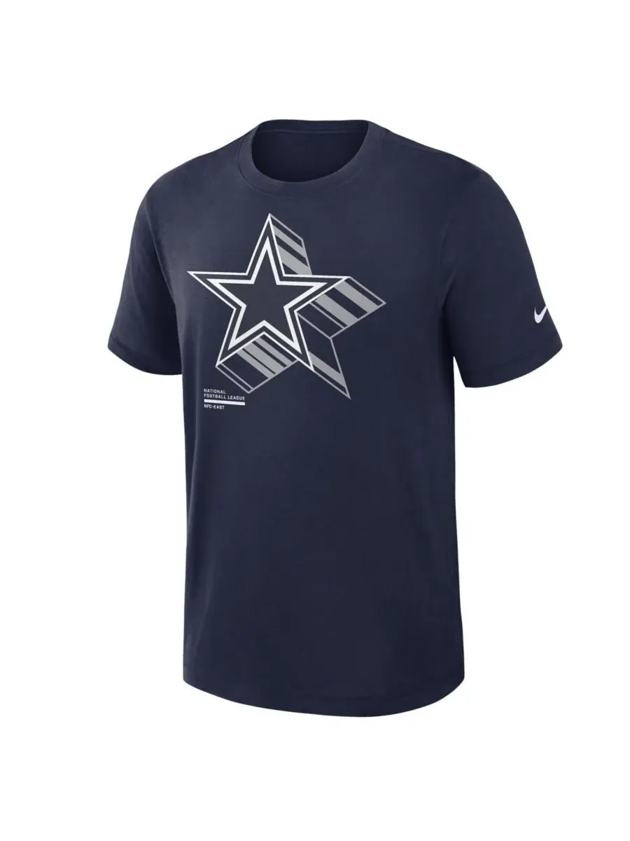 Nike Мужская темно-синяя футболка Dallas Cowboys Left End Run Slub Performance — изображение 2 из 3, темно-синий