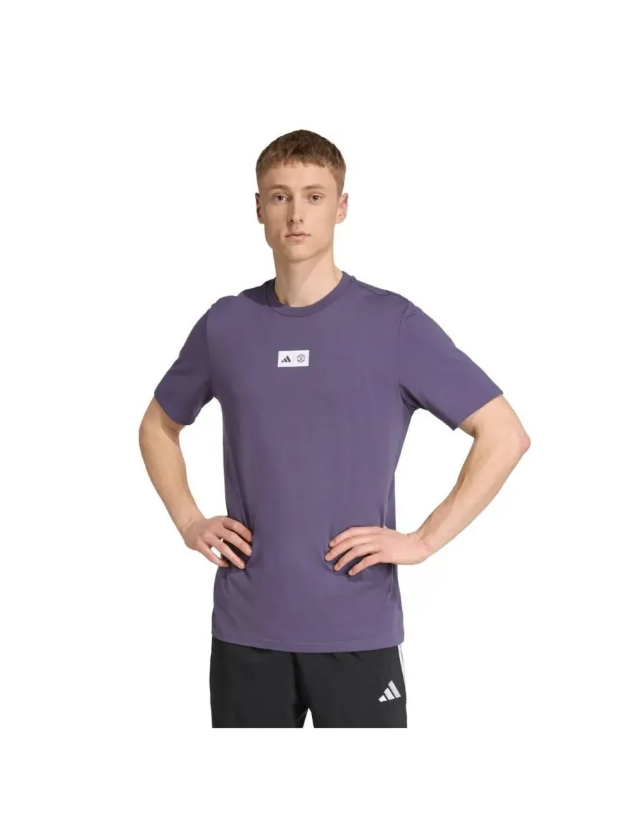 Adidas Мужская фиолетовая футболка «Манчестер Юнайтед» с крючком