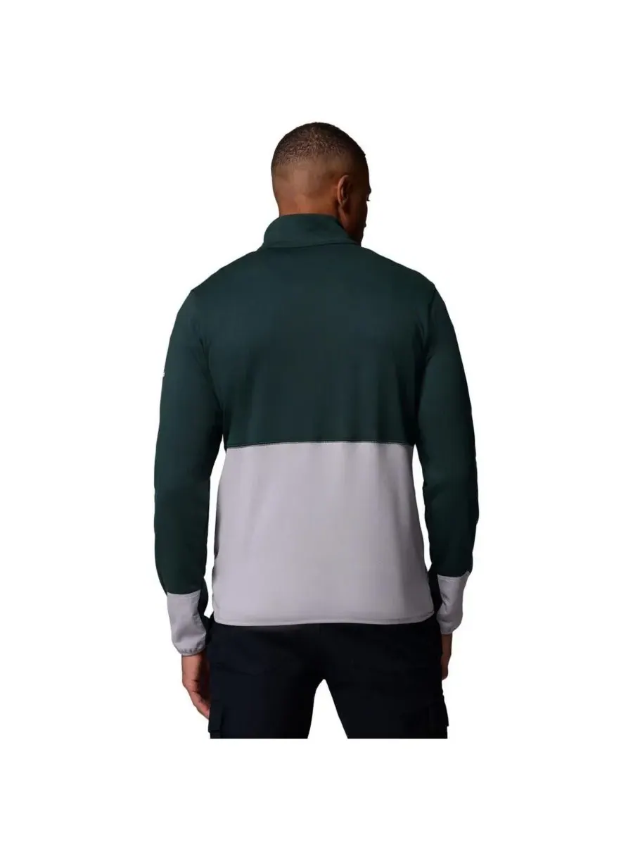 Columbia Мужская зелено-серая толстовка Michigan State Spartans Hike Omni-Wick с застежкой-молнией — изображение 2 из 5