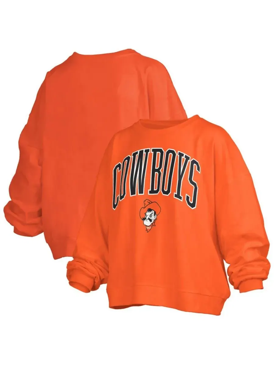 Pressbox Женская оранжевая толстовка-пуловер с логотипом Oklahoma State Cowboys Janise Arch Over