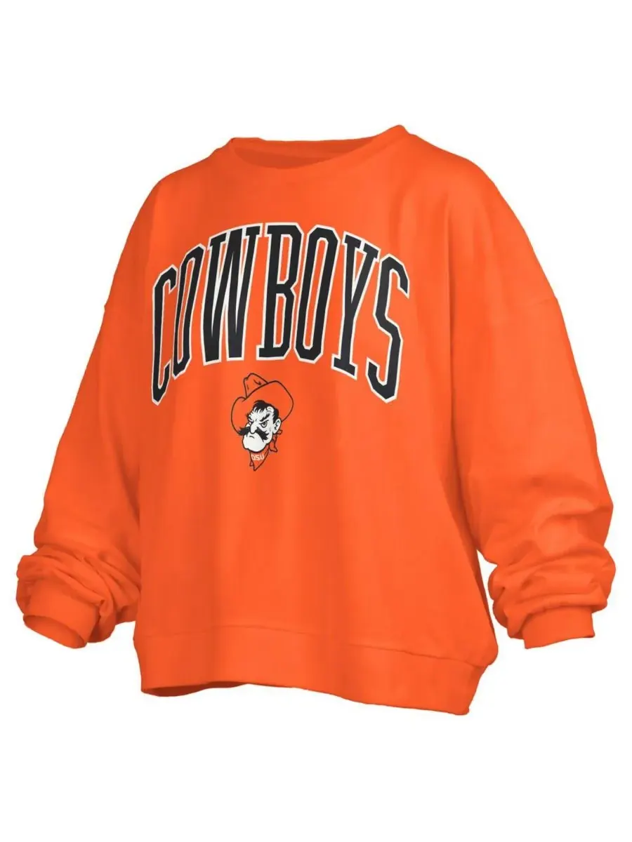 Pressbox Женская оранжевая толстовка-пуловер с логотипом Oklahoma State Cowboys Janise Arch Over — изображение 3 из 3